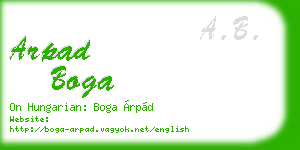 arpad boga business card